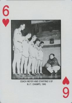 1986-87 DePaul Blue Demons Playing Cards #6♥ NIT Starting Five 1945 Front