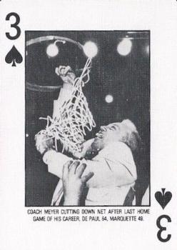 1986-87 DePaul Blue Demons Playing Cards #3♠ Last Home Game Front