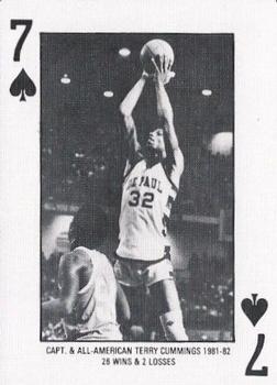 1986-87 DePaul Blue Demons Playing Cards #7♠ Terry Cummings Front