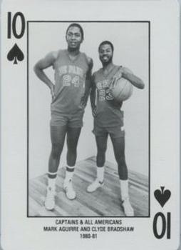 1986-87 DePaul Blue Demons Playing Cards #10♠ Mark Aguirre / Clyde Bradshaw Front