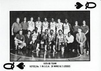1986-87 DePaul Blue Demons Playing Cards #Q♠ 1979-80 Team Front