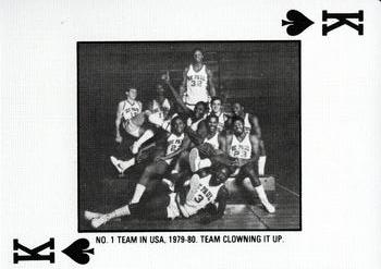 1986-87 DePaul Blue Demons Playing Cards #K♠ 1979-80 Team Clowning Front
