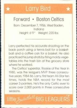 1991 Little Basketball Big Leaguers #3 Larry Bird Back