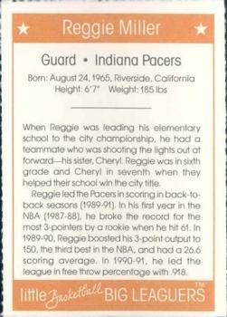 1991 Little Basketball Big Leaguers #23 Reggie Miller Back
