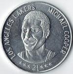 1985-86 Denny's Los Angeles Lakers Coins #2 Michael Cooper Front