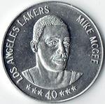 1985-86 Denny's Los Angeles Lakers Coins #5 Mike McGee Front