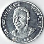 1985-86 Denny's Los Angeles Lakers Coins #7 Byron Scott Front