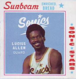 1969-70 Sunbeam Bread Seattle SuperSonics #NNO Lucius Allen Front