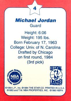 1997 1984-85 Star Olympic Michael Jordan (Unlicensed) #4 Michael Jordan Back