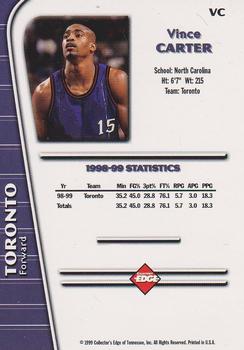 1999 Collector's Edge #VC Vince Carter Back