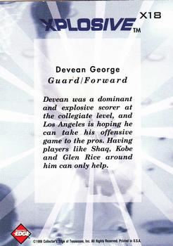 1999 Collector's Edge - Xplosive #X18 Devean George Back