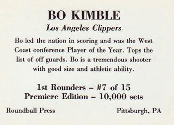 1989-90 Roundball Press 1st Rounders (Unlicensed) #7 Bo Kimble Back