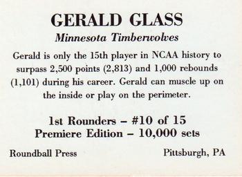 1989-90 Roundball Press 1st Rounders (Unlicensed) #10 Gerald Glass Back