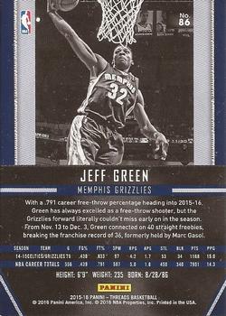 2015-16 Panini Threads #86 Jeff Green Back