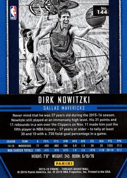 2015-16 Panini Threads #144 Dirk Nowitzki Back