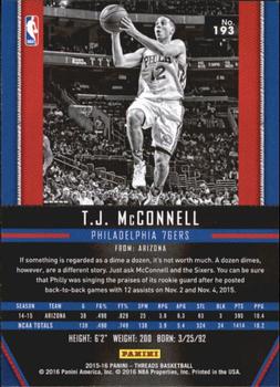 2015-16 Panini Threads #193 T.J. McConnell Back