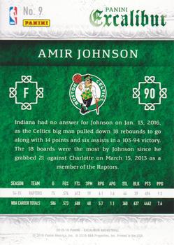 2015-16 Panini Excalibur #9 Amir Johnson Back