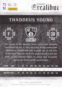 2015-16 Panini Excalibur #18 Thaddeus Young Back