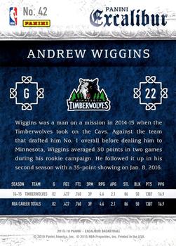 2015-16 Panini Excalibur #42 Andrew Wiggins Back