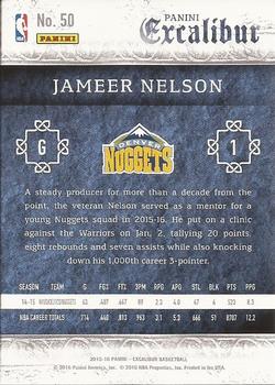 2015-16 Panini Excalibur #50 Jameer Nelson Back