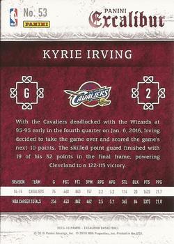 2015-16 Panini Excalibur #53 Kyrie Irving Back