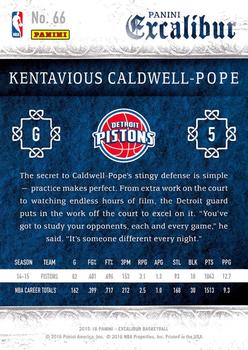 2015-16 Panini Excalibur #66 Kentavious Caldwell-Pope Back