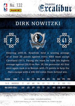 2015-16 Panini Excalibur #132 Dirk Nowitzki Back