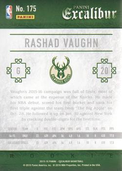 2015-16 Panini Excalibur #175 Rashad Vaughn Back
