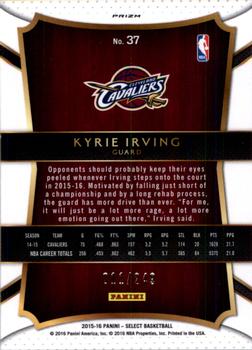 2015-16 Panini Select - Concourse Blue Prizms #37 Kyrie Irving Back