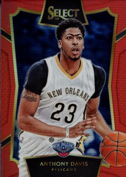 2015-16 Panini Select - Concourse Red Prizms #71 Anthony Davis Front