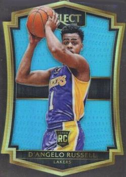 2015-16 Panini Select - Premier Level Light Blue Prizms Die Cut #162 D'Angelo Russell Front