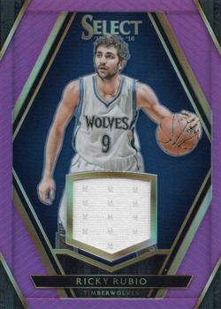 2015-16 Panini Select - Select Swatches Purple Prizms #14 Ricky Rubio Front