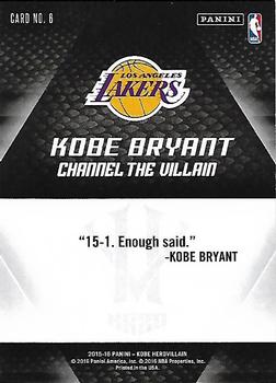 2015-16 Panini Kobe Bryant HeroVillain #27 Kobe Bryant Back