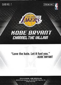 2015-16 Panini Kobe Bryant HeroVillain #28 Kobe Bryant Back