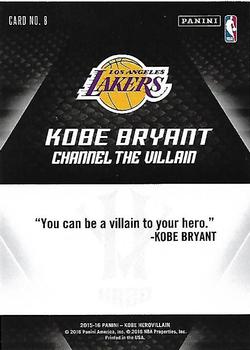2015-16 Panini Kobe Bryant HeroVillain #29 Kobe Bryant Back