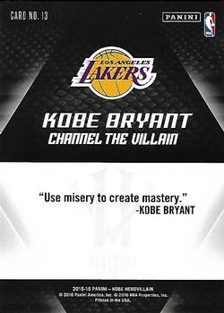 2015-16 Panini Kobe Bryant HeroVillain #34 Kobe Bryant Back
