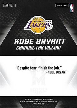 2015-16 Panini Kobe Bryant HeroVillain #39 Kobe Bryant Back