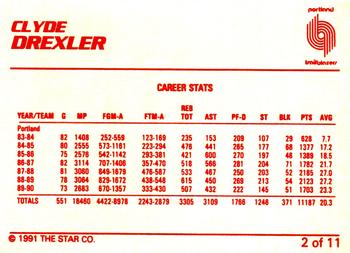 1990-91 Star Clyde Drexler - Glossy #2 Clyde Drexler Back