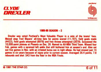 1990-91 Star Clyde Drexler - Glossy #6 Clyde Drexler Back