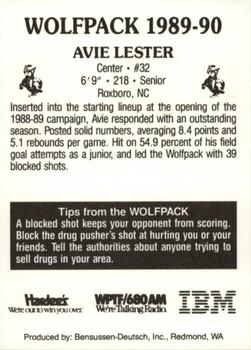 1989-90 NC State Wolfpack #NNO Avie Lester Back