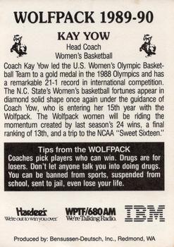 1989-90 NC State Wolfpack #NNO Kay Yow Back