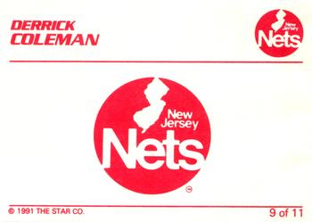 1990-91 Star Derrick Coleman Red - Glossy #9 Derrick Coleman Back
