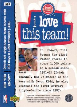 1995-96 Collector's Choice English II #163 Grant Hill Back