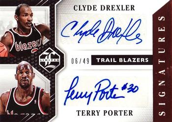 2015-16 Panini Limited - Limited Duos Signatures #LD-POR Clyde Drexler / Terry Porter Front