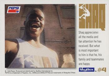 1993-94 SkyBox Pepsi Shaq Attaq #4 Shaquille O'Neal Back