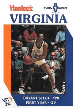 1988-89 Virginia Cavaliers Hardees #11 Bryant Stith Front