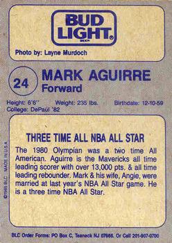 1988-89 Big League Cards Bud Light Dallas Mavericks #NNO Mark Aguirre Back