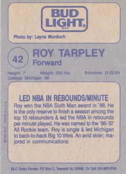1988-89 Big League Cards Bud Light Dallas Mavericks #NNO Roy Tarpley Back
