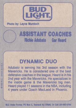 1988-89 Big League Cards Bud Light Dallas Mavericks #NNO Coaching Staff Back