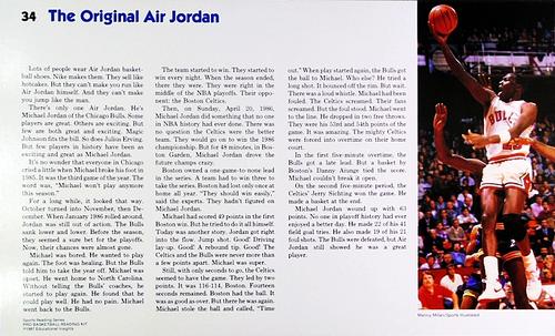 1987 NBA Pro Basketball Reading Kit #34 Michael Jordan Front